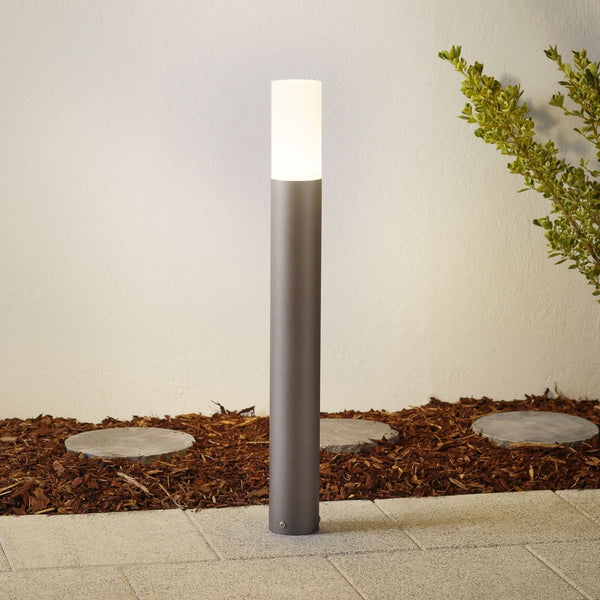 Borne lumineuse d'extérieur LED 2277 en verre, anthracite et blanc, Ø 10 cm, IP54