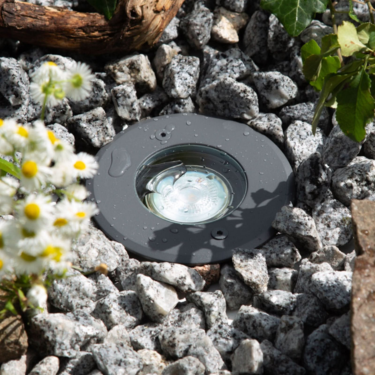 Spot encastré de sol d'extérieur Talpa en aluminium, anthracite, Ø 12,5 cm, 3000 K, 35 W, hauteur 11 cm
