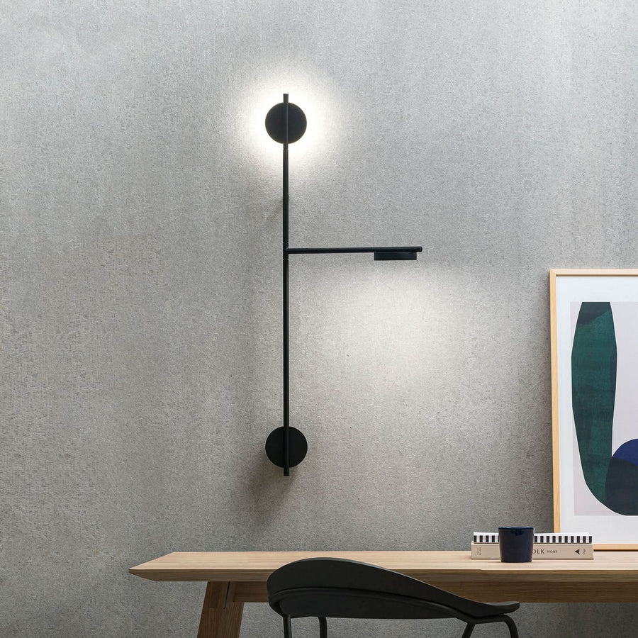 Applique murale LED Igram en aluminium, noir, hauteur 94 cm