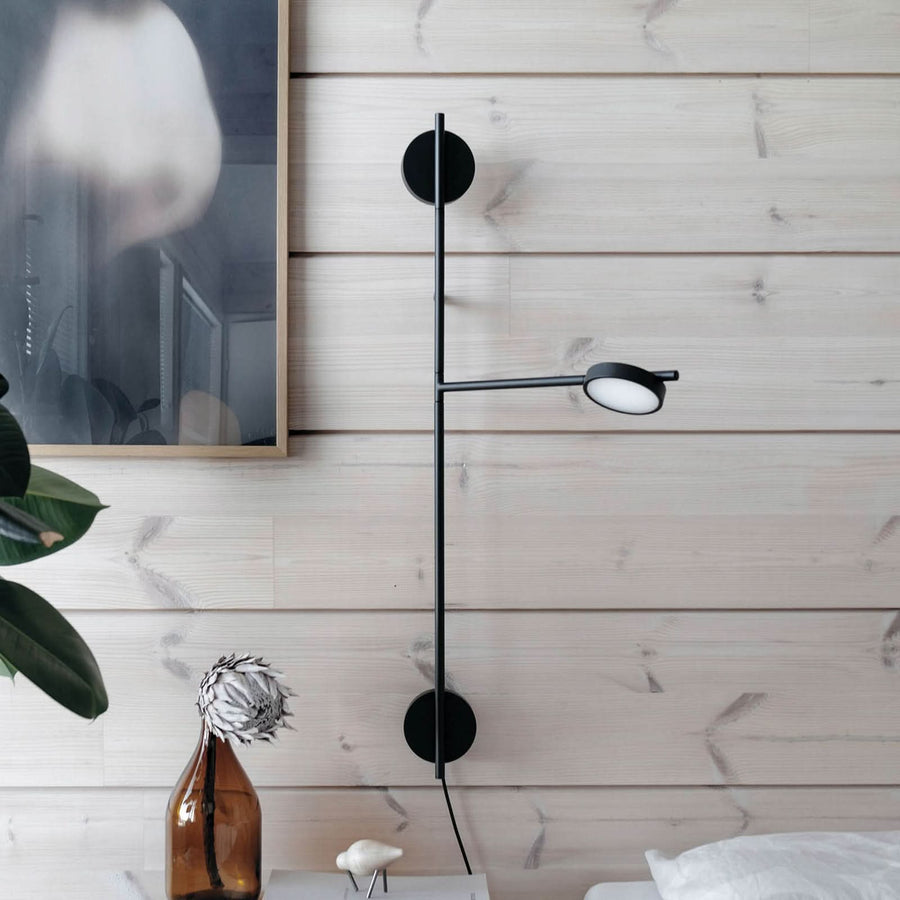 Applique murale LED Igram en aluminium, noir, hauteur 94 cm