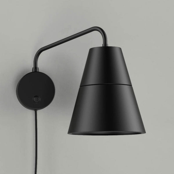 Applique murale Ili Ili en aluminium, noir, Ø 18,5 cm
