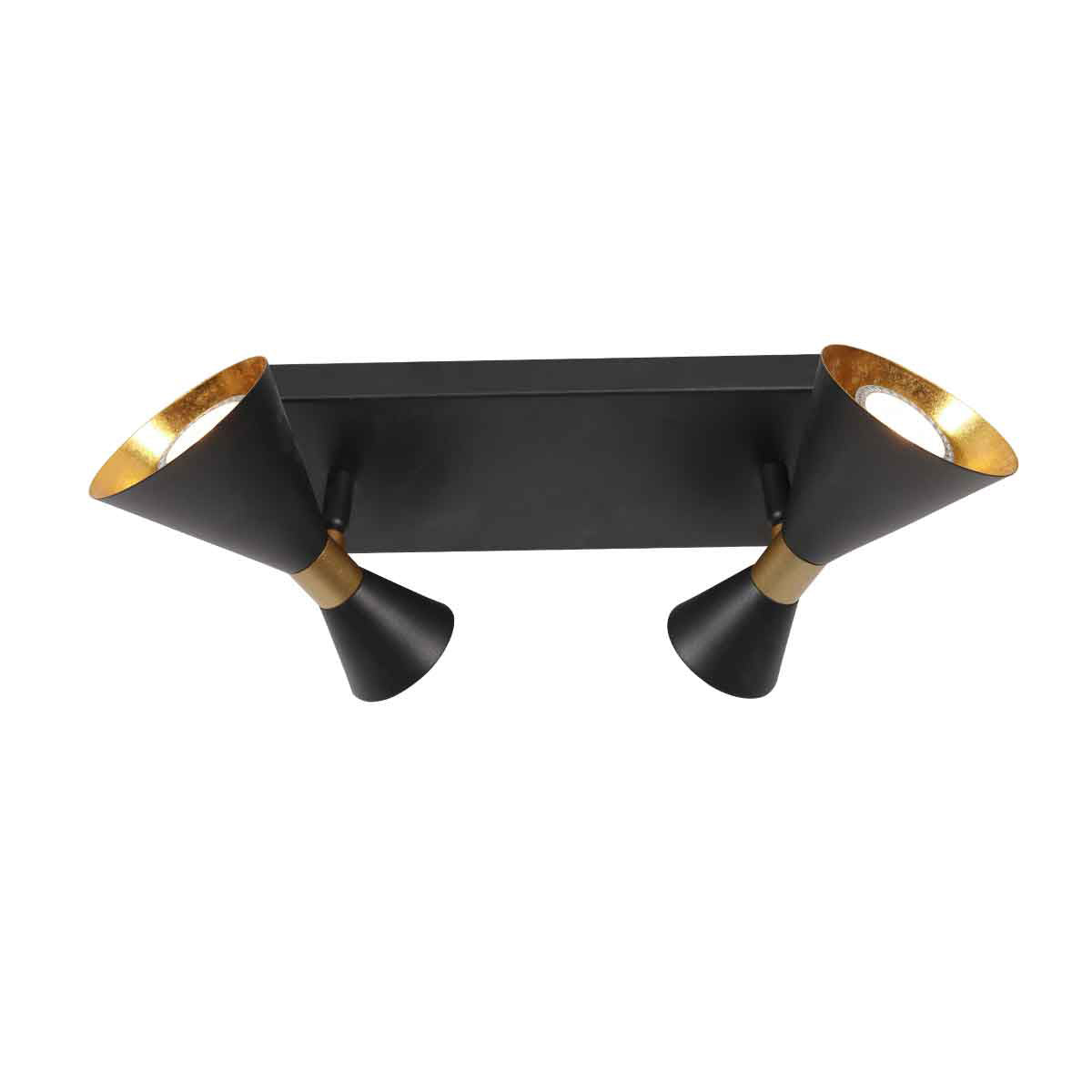 Preto 4110ZW 2-light black spotlight with GU10 sockets