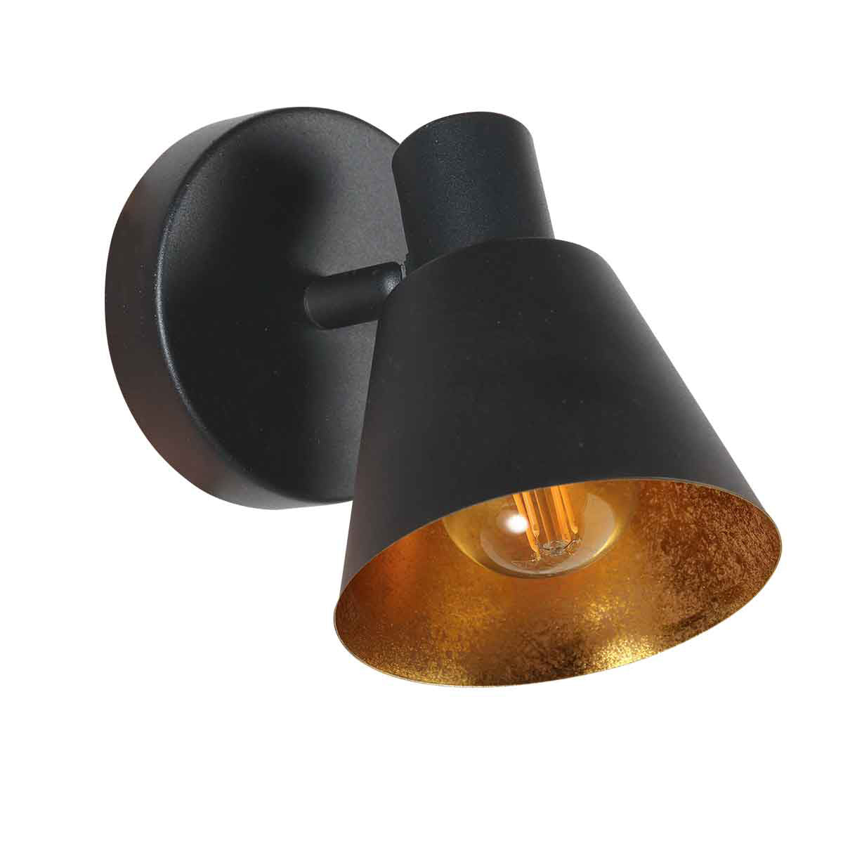 Oeroe 4113ZW 1-light spotlight/wall lamp, black with E14 socket