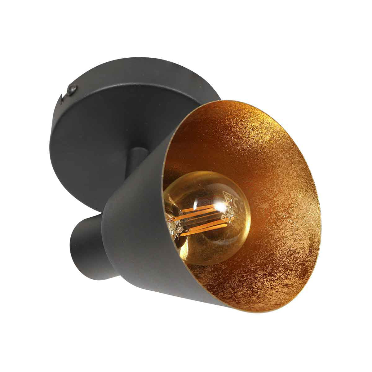 Oeroe 4113ZW 1-light spotlight/wall lamp, black with E14 socket