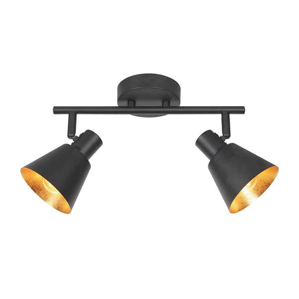 Oeroe 4114ZW 2-light black spotlight with E14 sockets