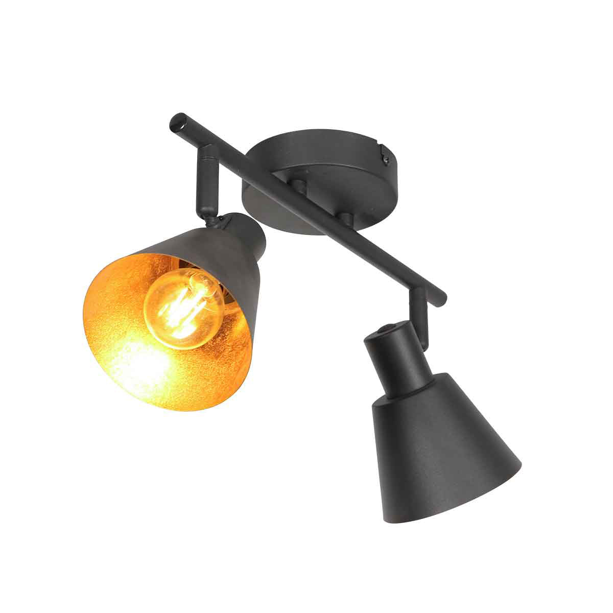 Oeroe 4114ZW 2-light black spotlight with E14 sockets