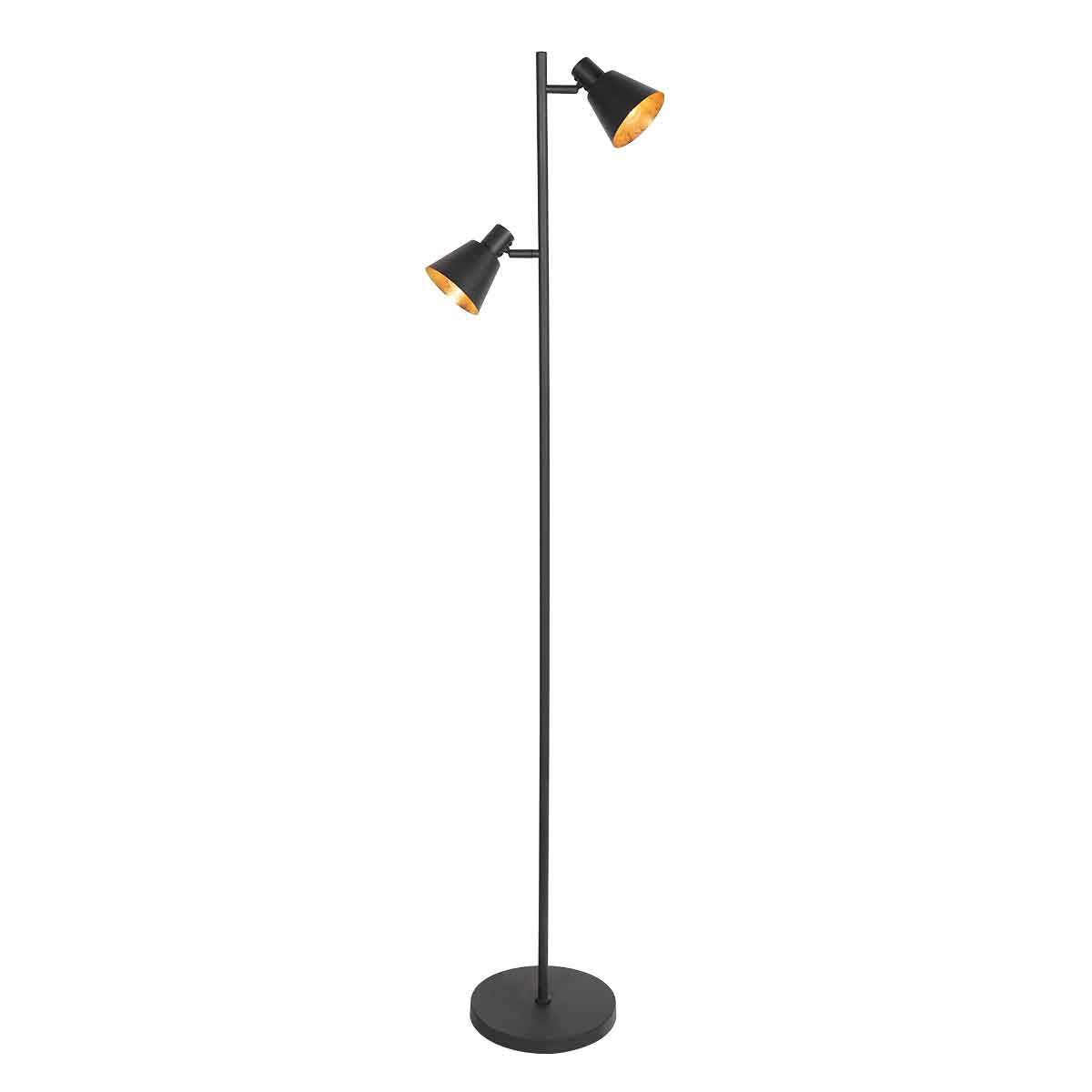 Oeroe 4117ZW black 2-light floor lamp with E14 sockets