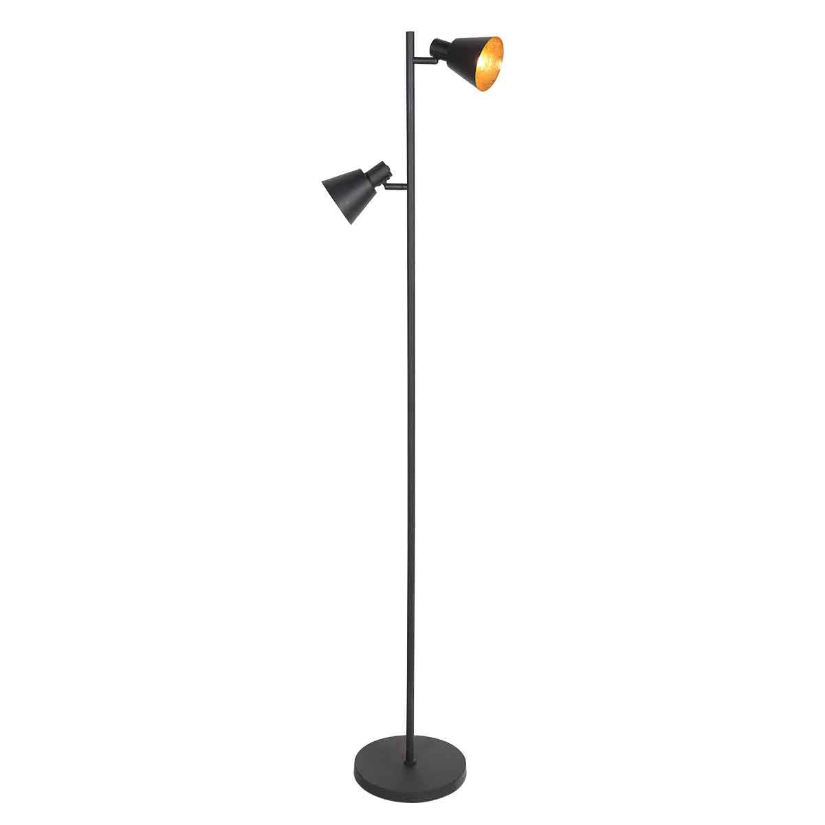 Oeroe 4117ZW black 2-light floor lamp with E14 sockets