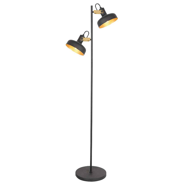 Prato 4121ZW 2-light black floor lamp with E14 sockets
