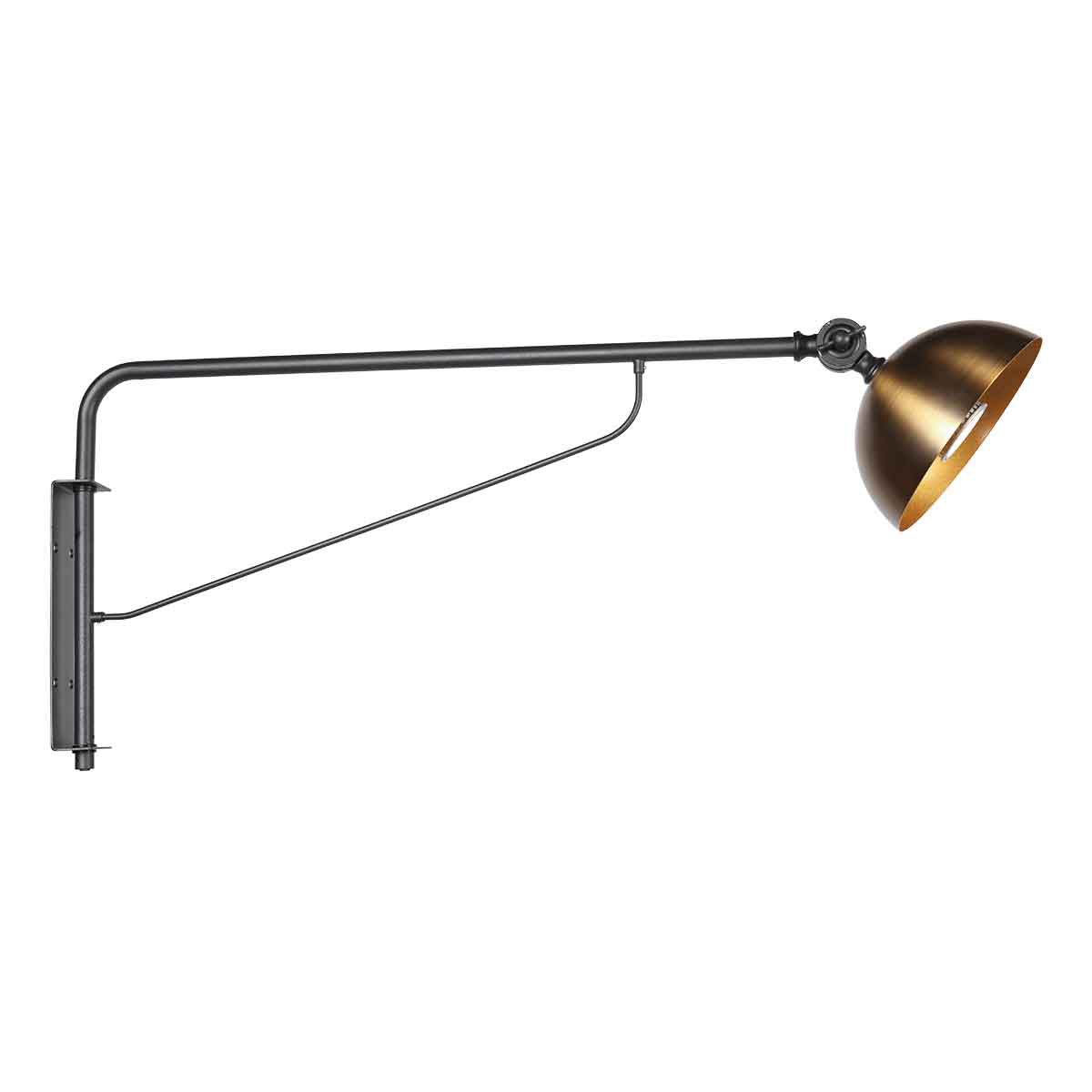 Pintino 4126ZW black and bronze wall lamp, GU10 base