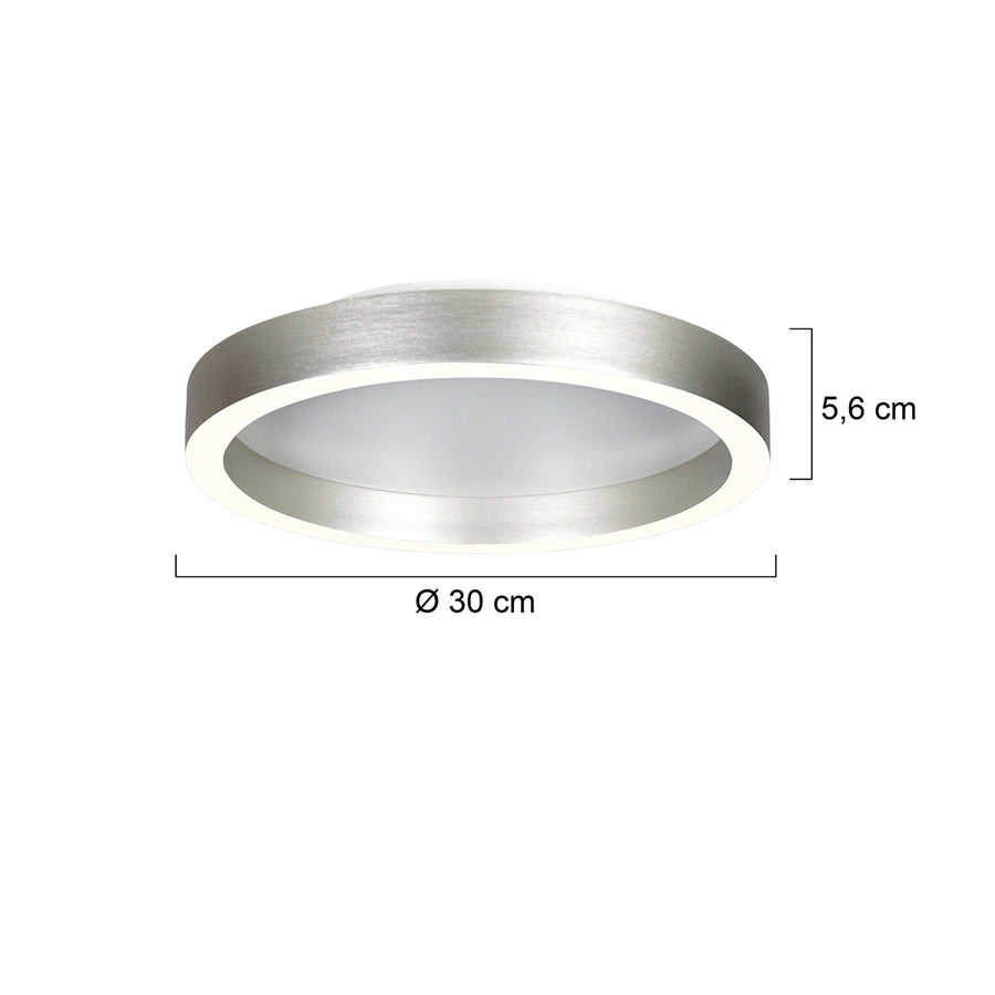 Steel-colored ceiling light Ringlux 4134ST Ø30 cm 2500 lumens