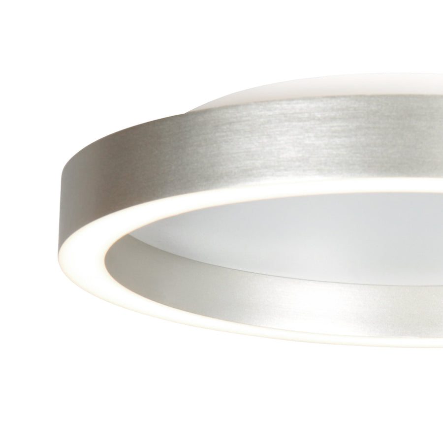 Steel-colored ceiling light Ringlux 4134ST Ø30 cm 2500 lumens