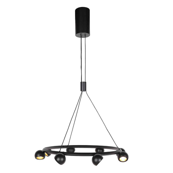 Marcadore 8-light round black pendant light Ø60 cm