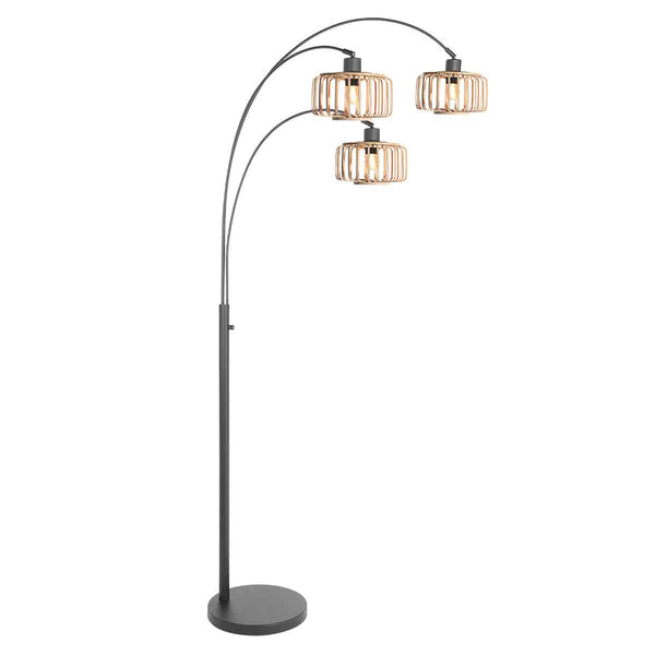 Sparkled Light 4148ZW 3-light floor lamp with natural bamboo shades