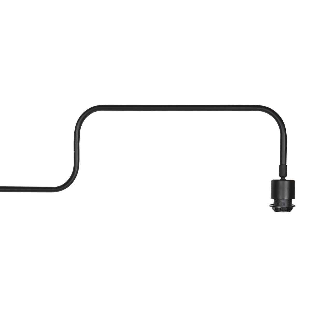 Bloeba 4178ZW black wall lamp with grey velvet lampshade