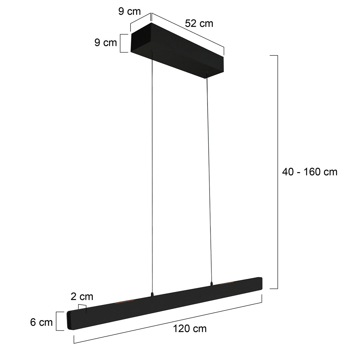 Suspension capteur de mouvement noire, LED haut et bas — vue 7