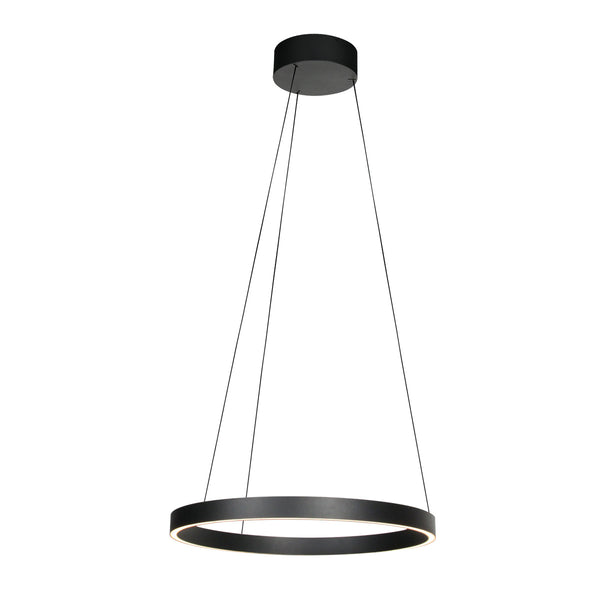 Mykty 4203ZW black round pendant light – 60 cm diameter, height-adjustable with Cable Lift, 7800 lumens
