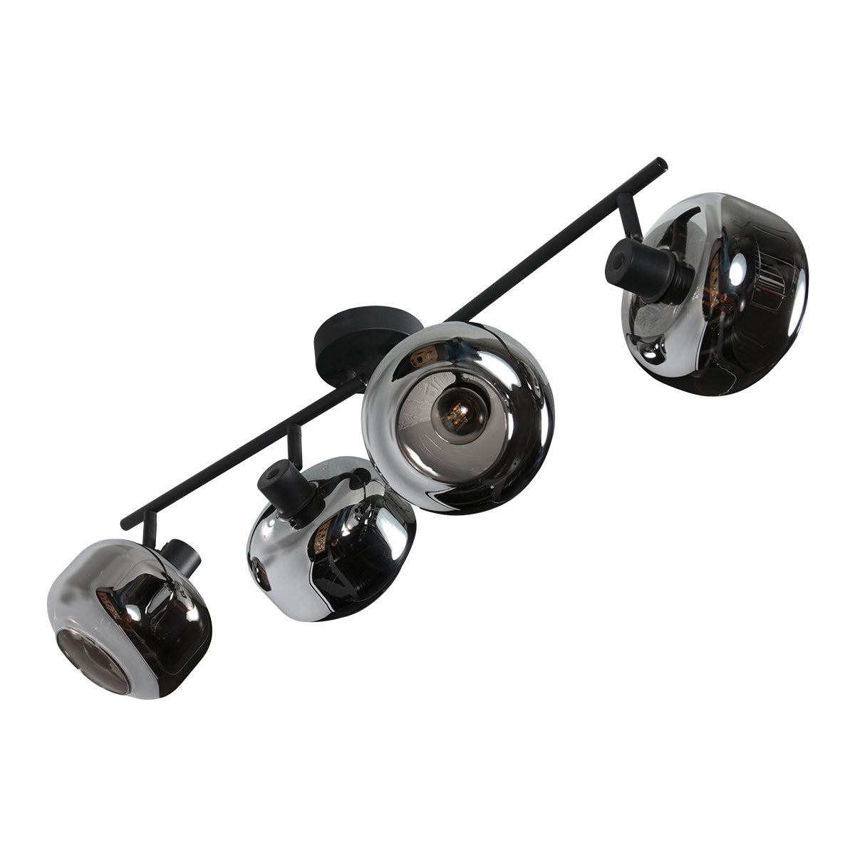 Tenebris 4211ZW 4-light black ceiling spotlight – elegant lighting with smoked glass