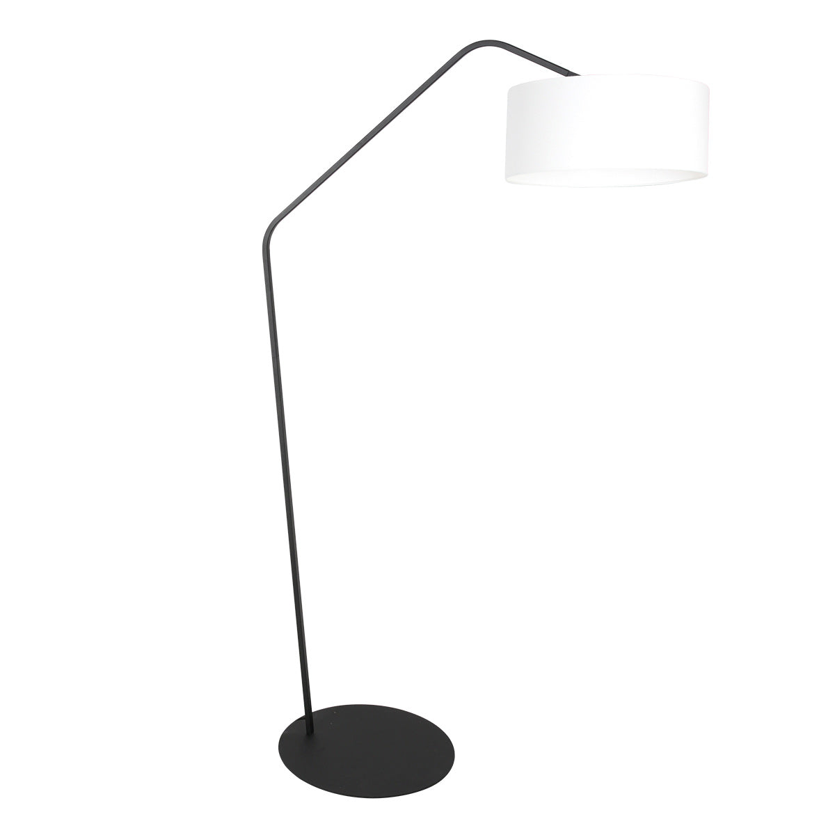 Zig-Zag 4244ZW black floor lamp with coarse white linen shade – Unique design and functional use