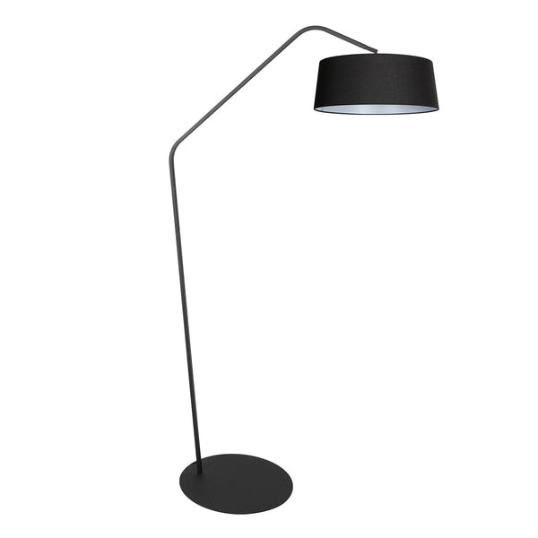 Zig-Zag 4255ZW black floor lamp with black linen lampshade – unique design and functional use