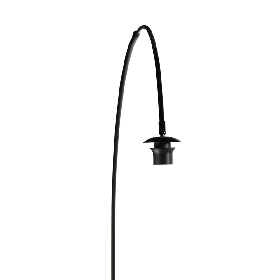 Curve 4267ZW black floor lamp with coarse white linen lampshade – unique design and functional use