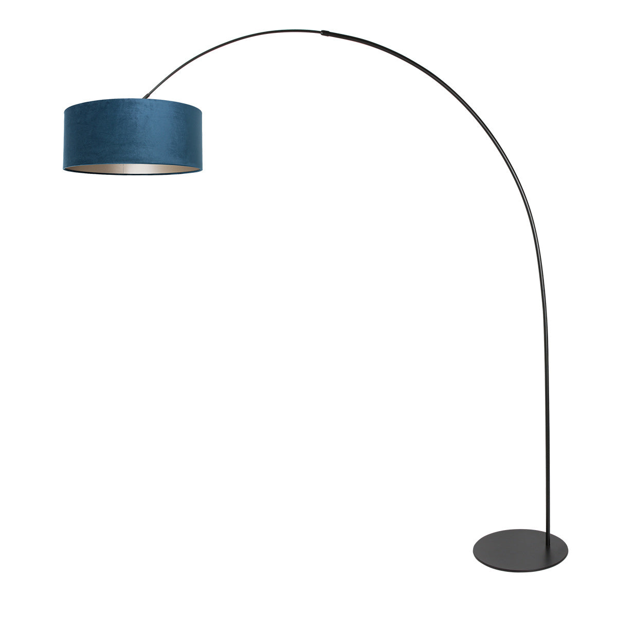Curve 4271ZW black floor lamp with blue velvet shade – unique design and functional use