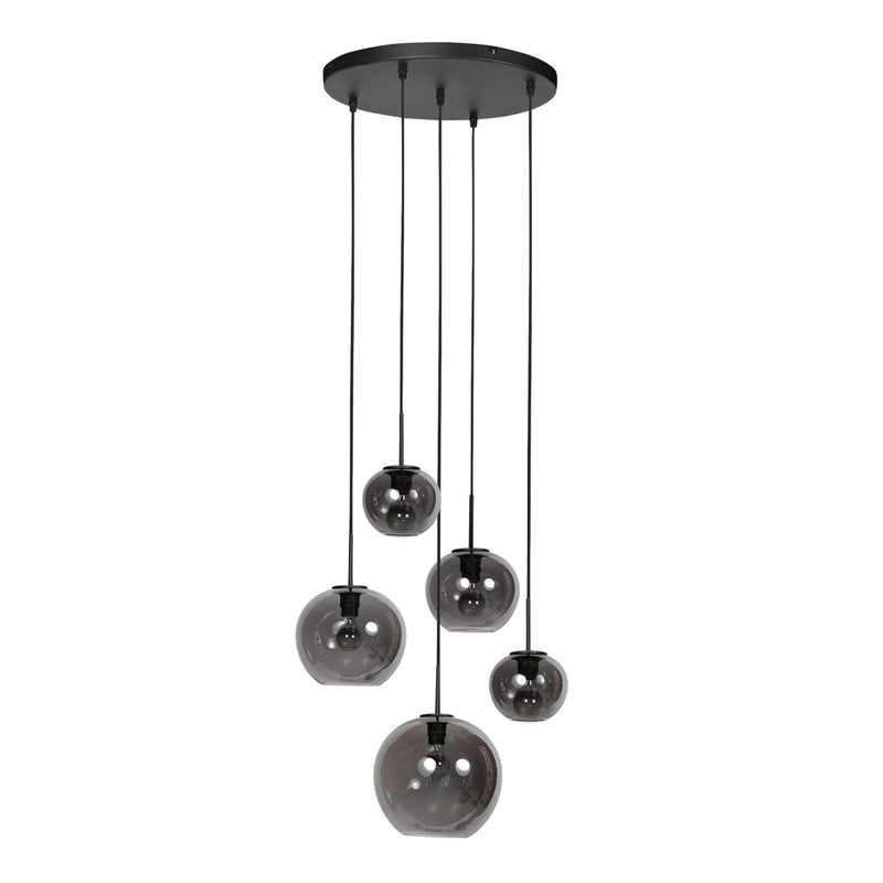 HaloSwap 4281ZW – Black pendant light with smoked glass and a playful design