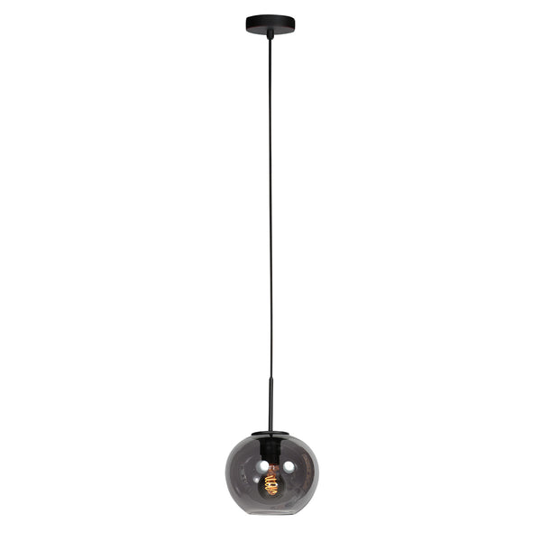 HaloSwap 4291ZW – black pendant light with elegant smoked glass