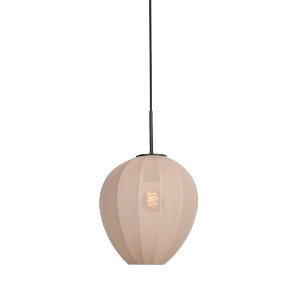 HaloSwap 4298ZW – Black pendant light with translucent linen shade, 25 cm diameter