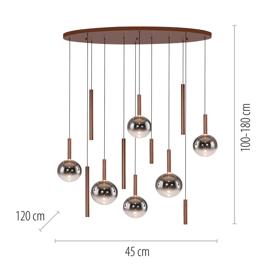 Suspension Bowl marron, L 45 cm