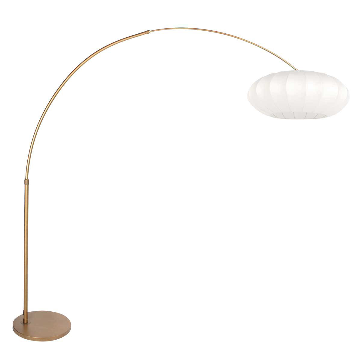 Sparkled Light 4308BR Bronze Arched Floor Lamp – Elegant Lighting with Silk Lampshade