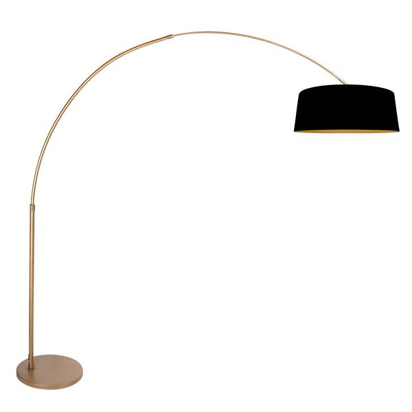 Sparkled Light 4311BR arched floor lamp with E27 socket and black lampshade