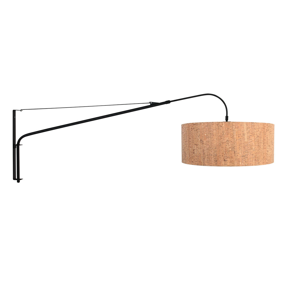 Elegant Classy 4336ZW black wall lamp with cork lampshade Ø50 cm