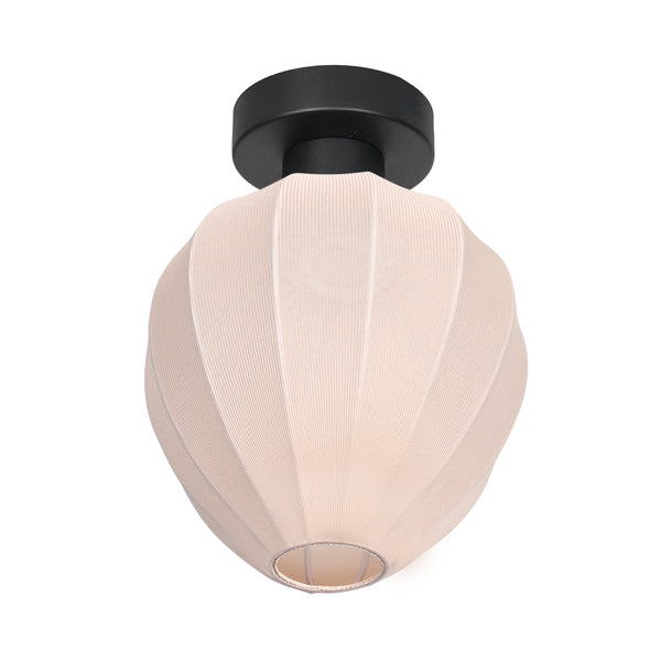 Bloeba 4370ZW ceiling light with beige linen teardrop shade Ø25 cm