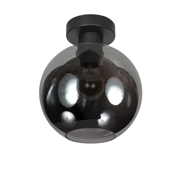 Bloeba 4374ZW ceiling light with smoked glass shade Ø20 cm