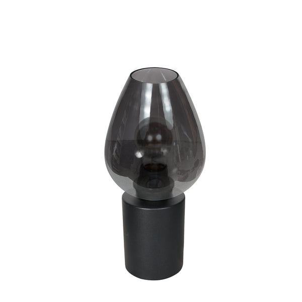 Bloeba 4378ZW table lamp with teardrop smoked glass shade Ø15 cm
