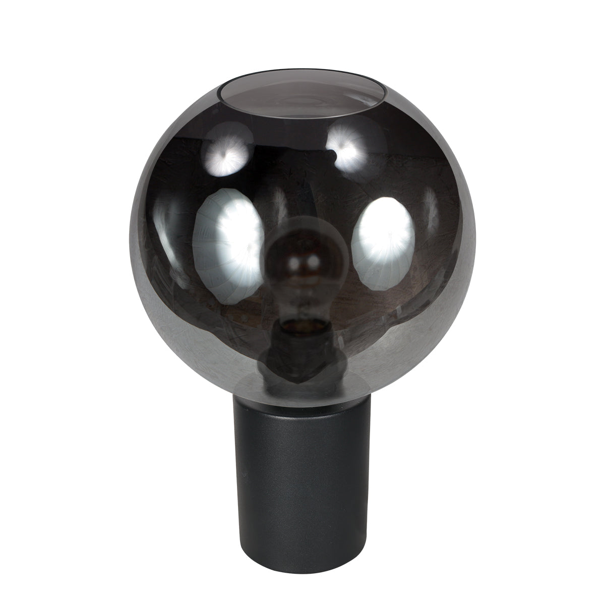 Bloeba 4381ZW table lamp with smoked glass shade Ø25 cm
