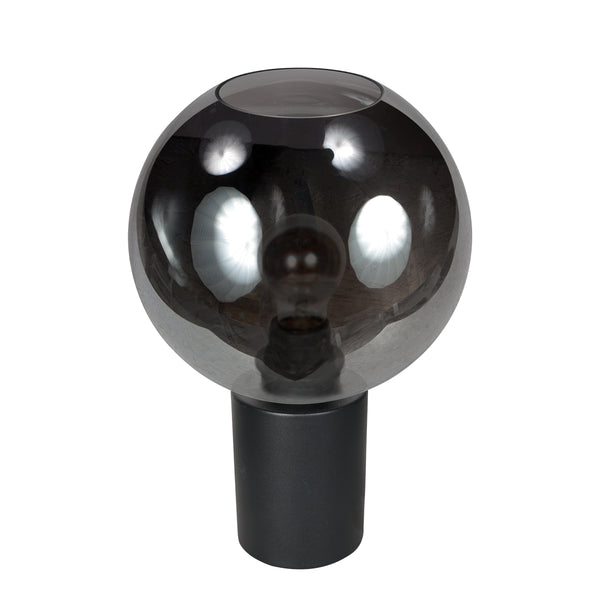 Bloeba 4381ZW table lamp with smoked glass shade Ø25 cm