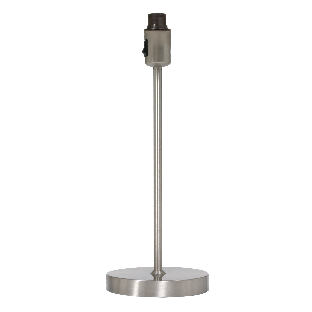 Noor 4412ST table lamp – in brushed steel with a taupe velvet lampshade