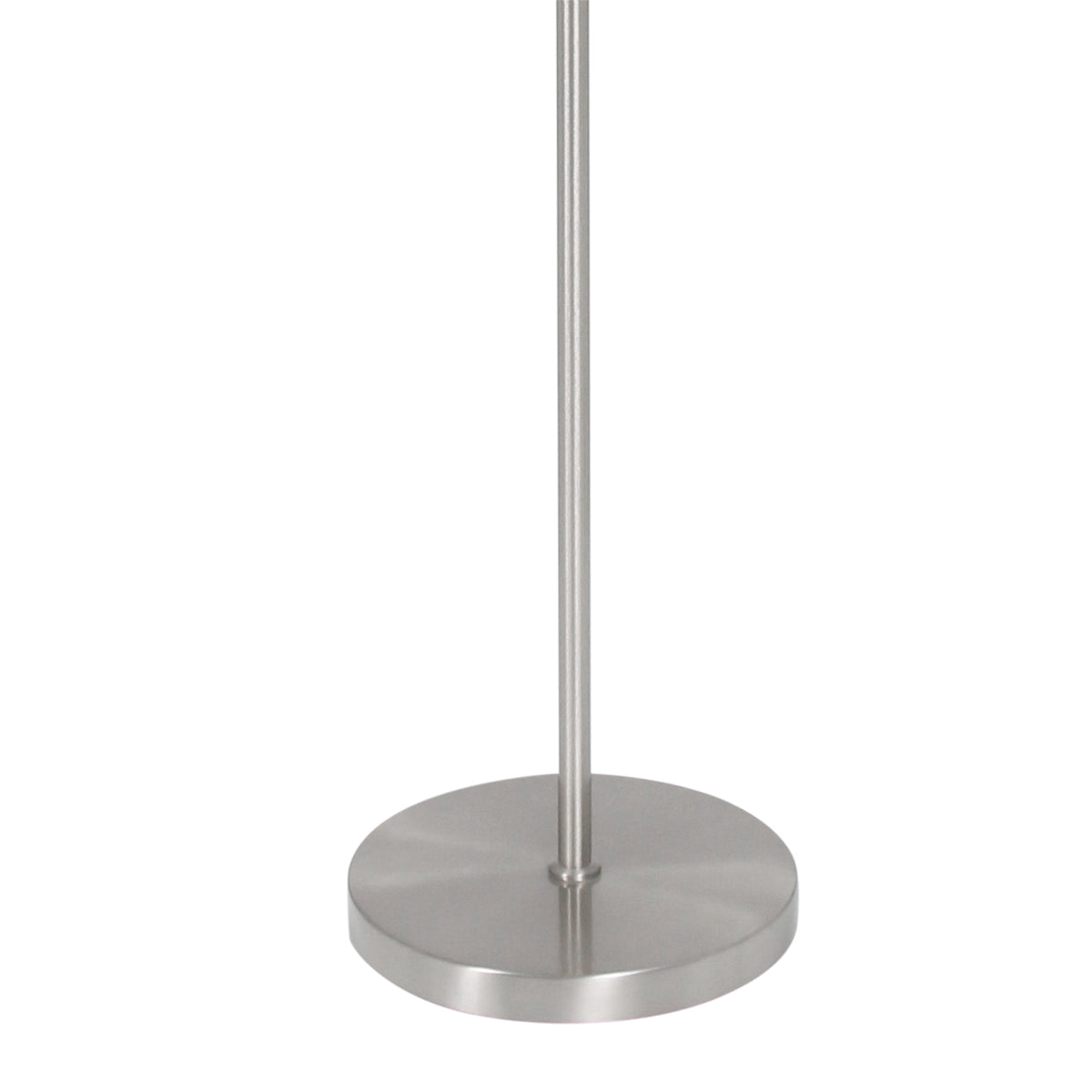 Noor 4433ST Floor Lamp – in brushed steel with a taupe linen shade