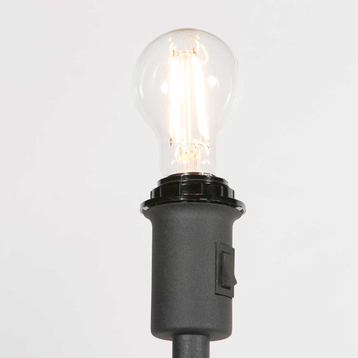 Noor 4436ZW floor lamp – black frame with black linen lampshade