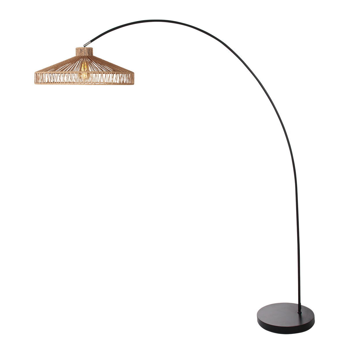 Solva 4469ZW floor lamp with black base and Twine lampshade