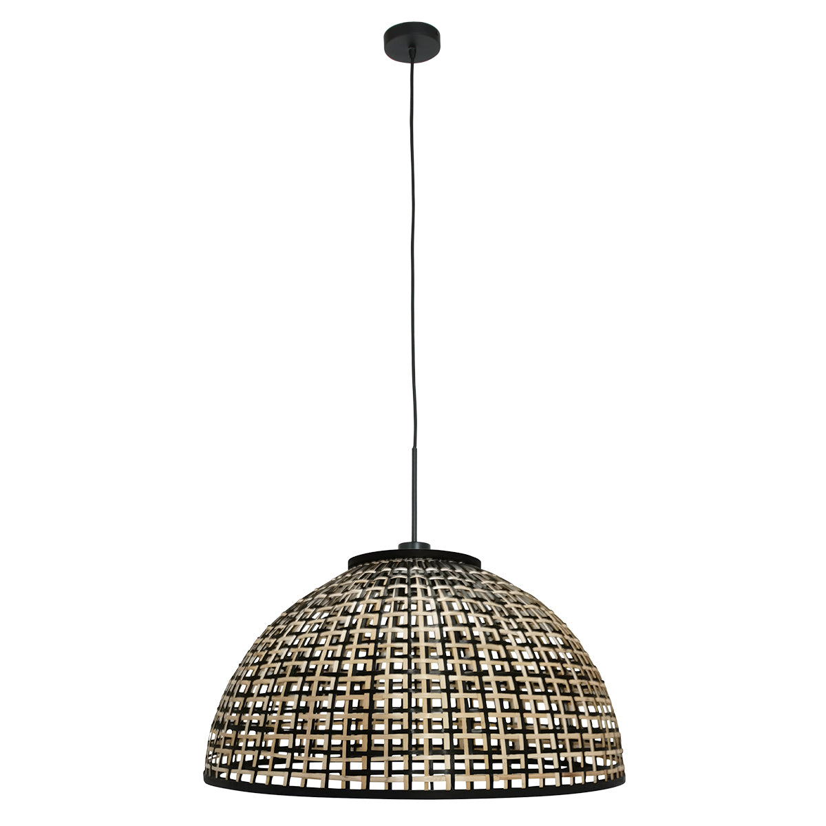Suspension bambou tressé dôme Sempa – vue 3 – Designix.fr