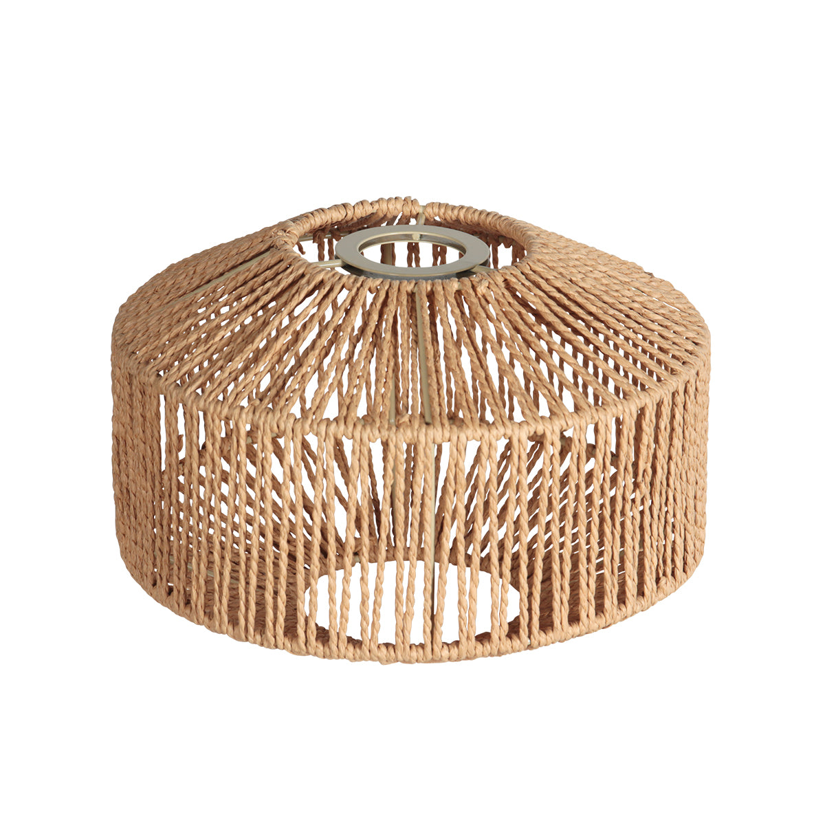 Abat-jour en corde naturelle tressée ajourée, maille openwork Ø 23 cm