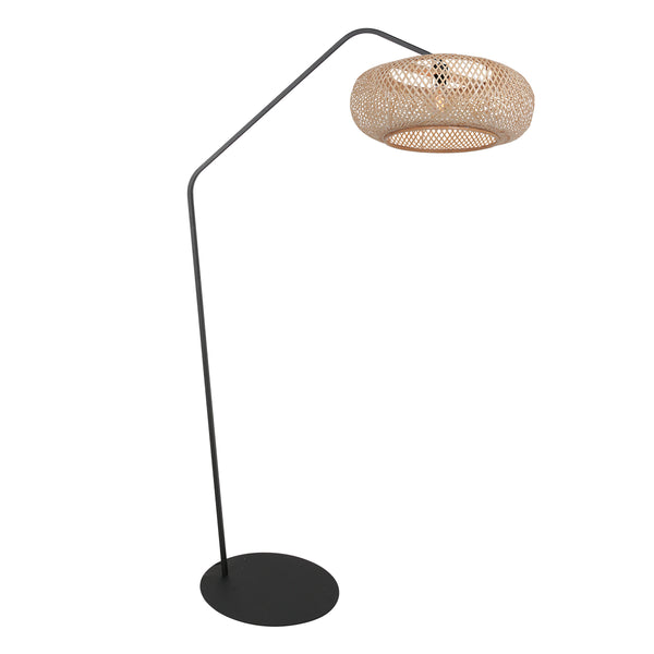 Anne ZigZag 4509ZW floor lamp – with playful lines and warm bamboo