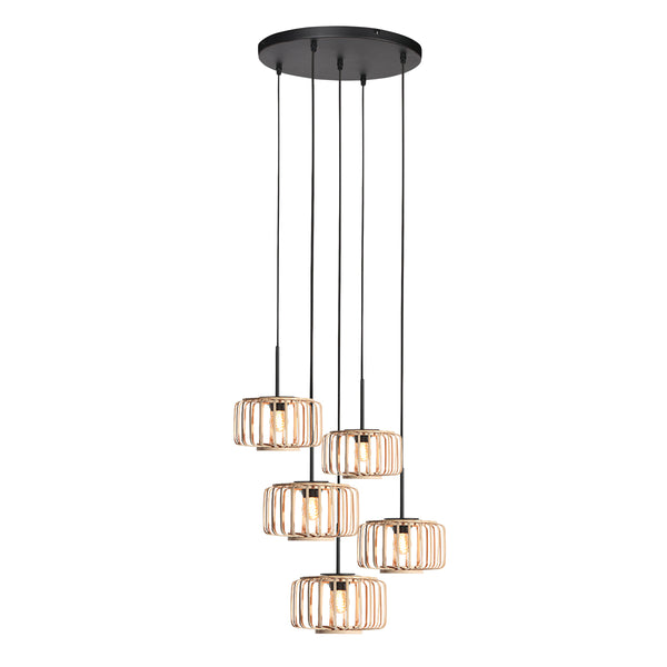 HaloSwap 4522ZW pendant light – playful set of five bamboo pendant lights