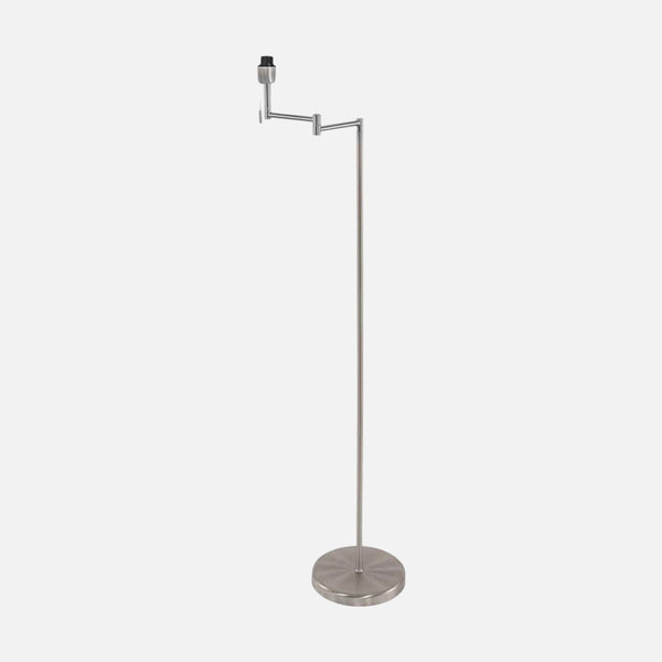 Brushed steel floor lamp with adjustable arm, living room reading lamp | Bella