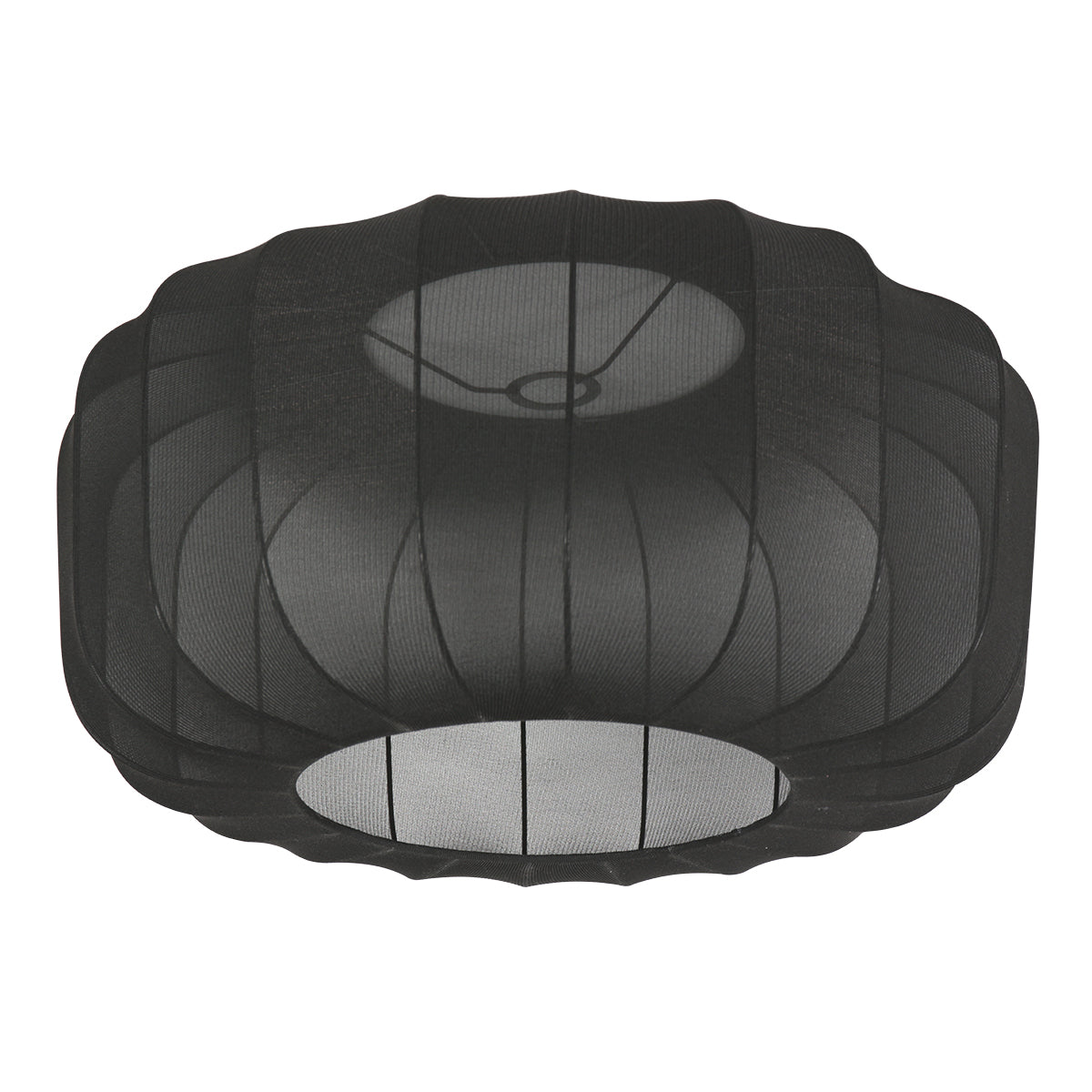 Lampadaire arc noir abat-jour tissu plissé, salon — vue 4