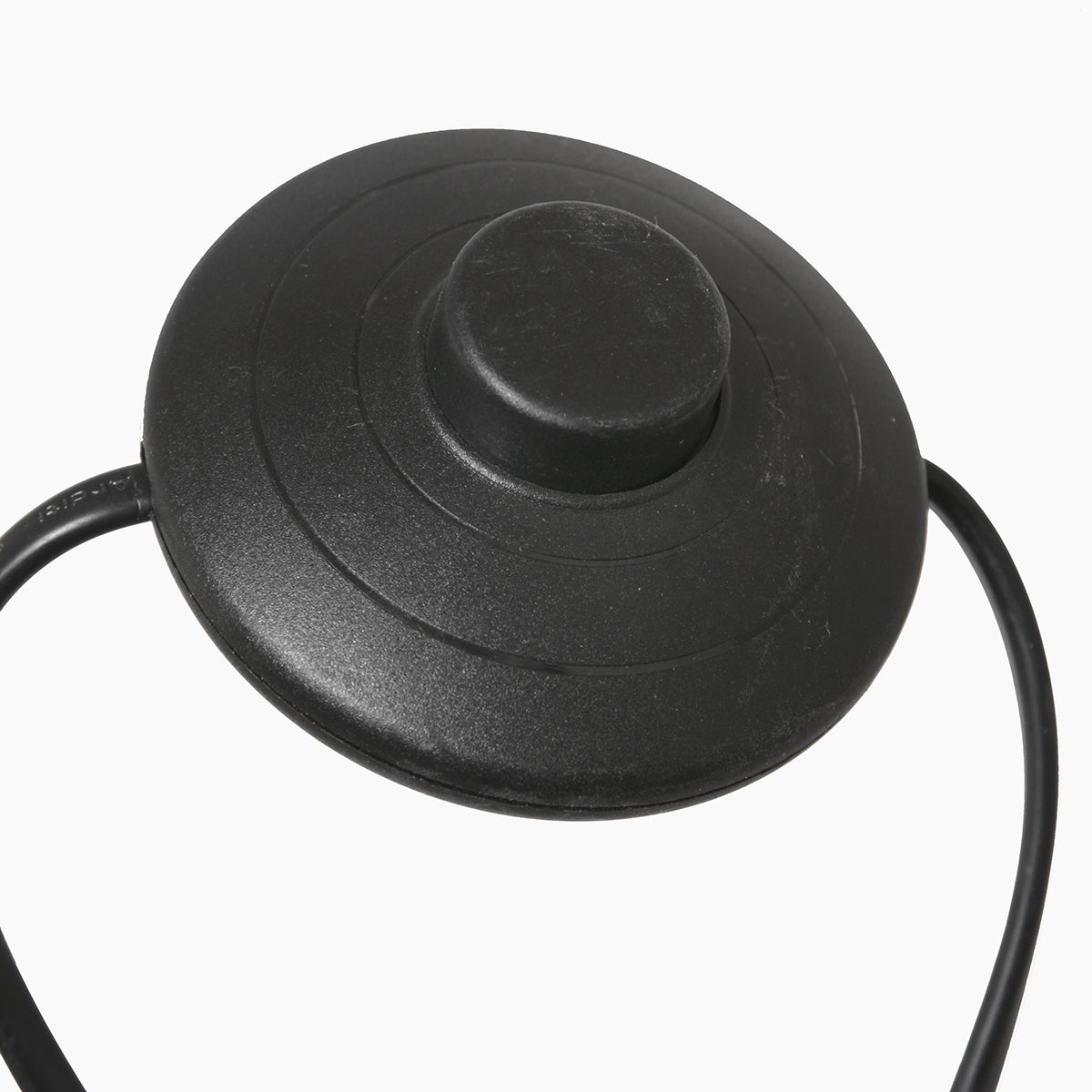 Lampadaire arc noir abat-jour tissu plissé, salon — vue 3