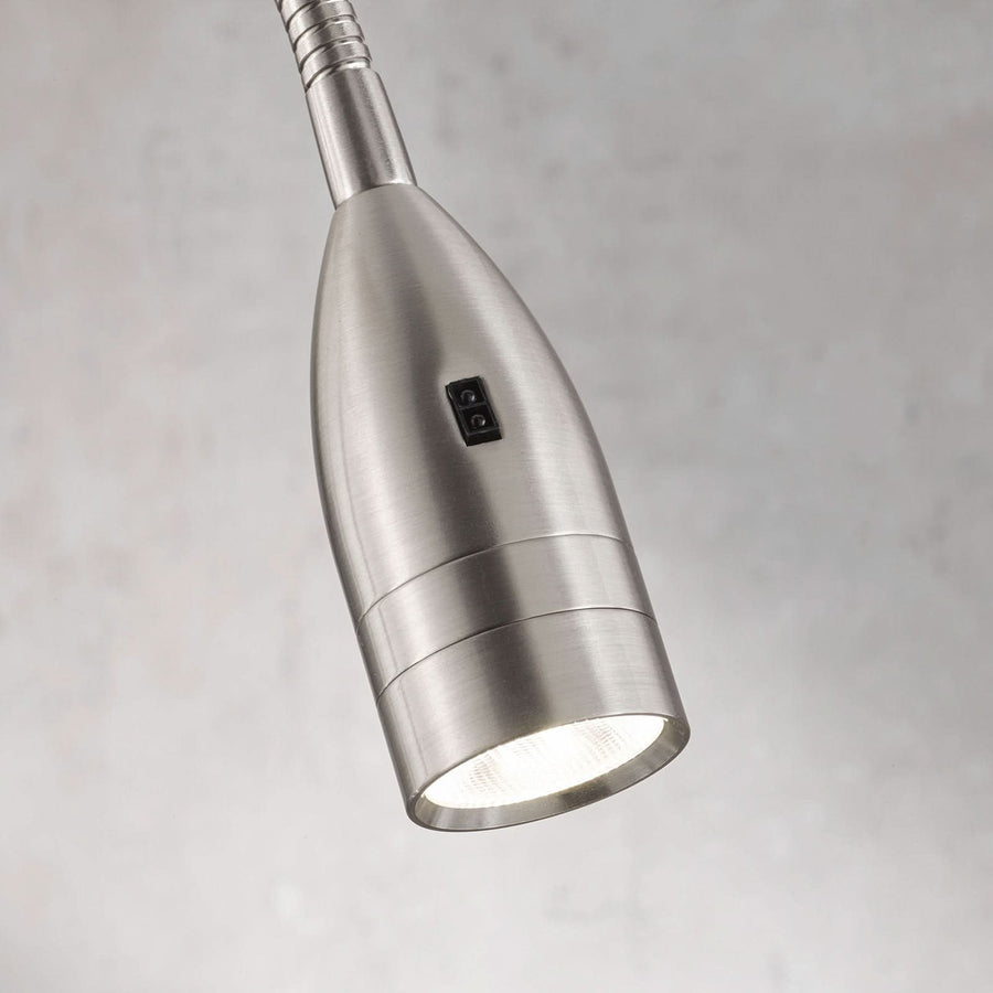 Applique murale LED Sten en métal, nickel mat, hauteur 48 cm
